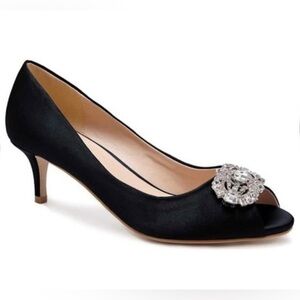 Paradox London Pink Prunella Crystal Embellished Peep Toe Heels. Size 7.5 M